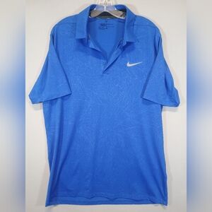 Nike Golf Dri-FIT Men’s Polo Shirt Blue Textured Short Sleeve Size L